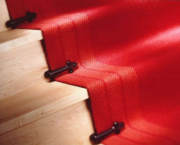 Solid Carpet Arm Stair Holder Pair Chrome Finish Decorative